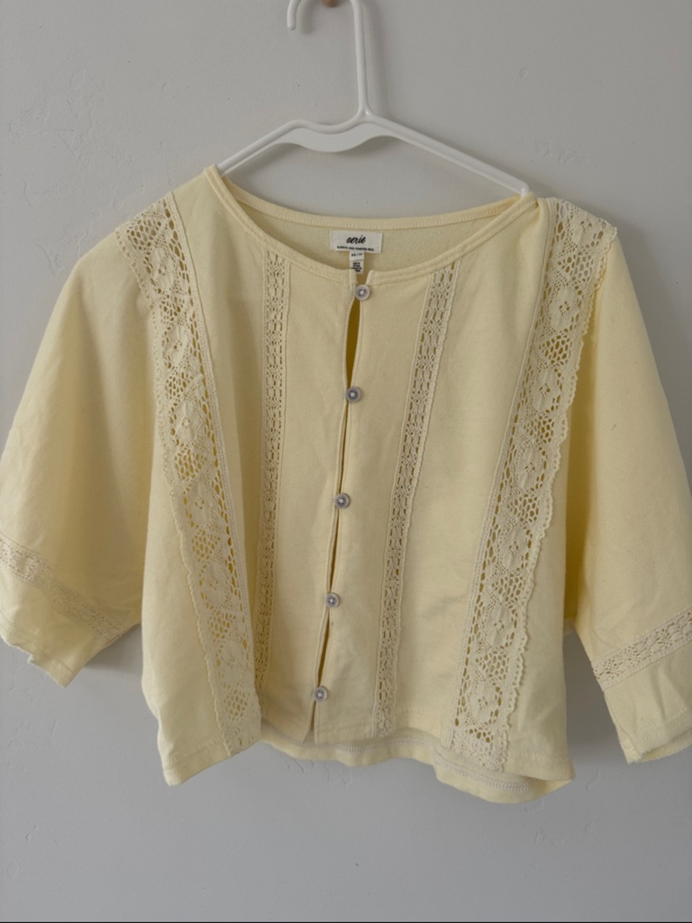 aerie Soft Pale Yellow Knit Top